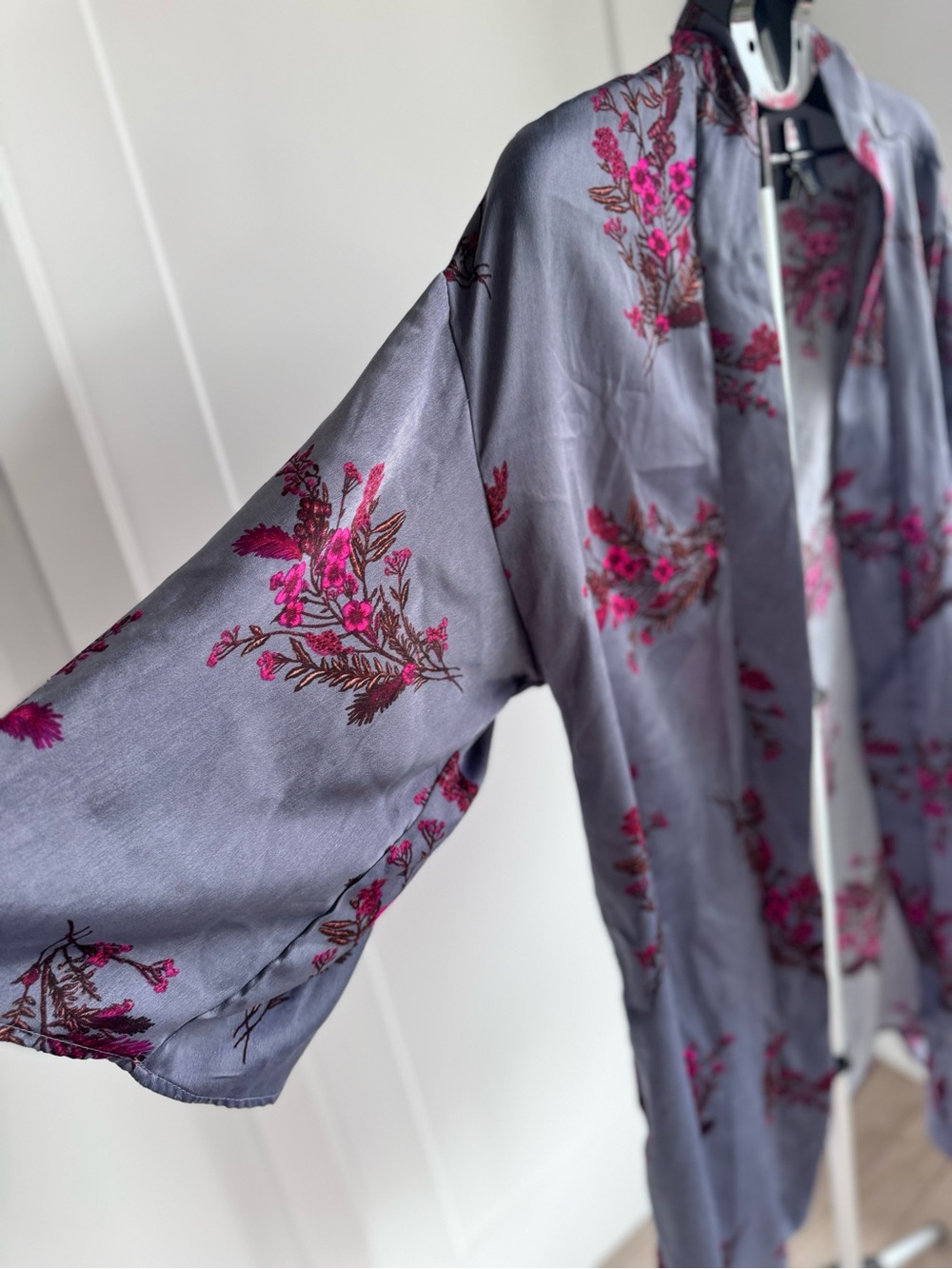 George Gray Floral Kimono Tunic with Pink Accents